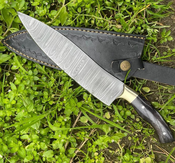 Handmade Damascus Chef Knife 13-Inch Ultra Sharp Professional Knives Choice For Kitchen & Restaurant Kitchen Knife With Sheath