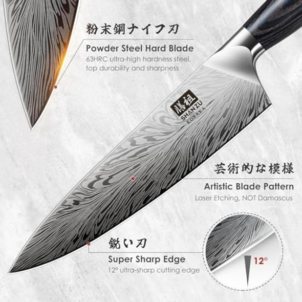 Shan Zu Chef Knife In Powder Steel 2 Pcs Knife Sharpener Stone Set With Storage Box Whetstone Grit 1000/5000 Knife Sharpening Stone