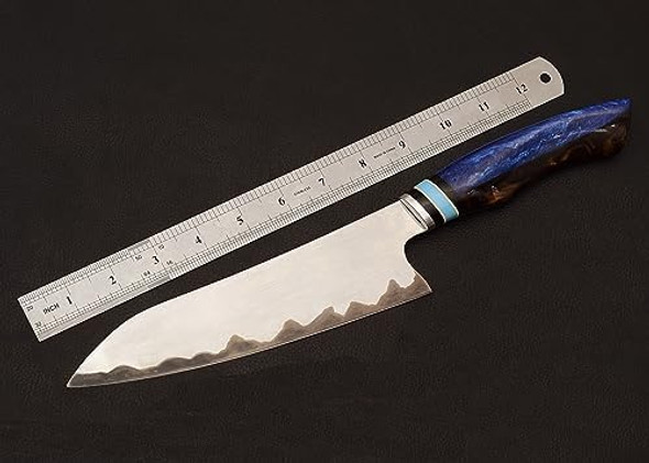 Custom Handmade 440 C Blade Chef Kitchen Knife With Wooden Scabbard