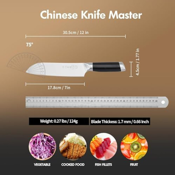 Shi Ba Zi Zuo Meat Cleaver Set 2 Pieces Professional Butcher Knife And Chef Knife Bone Chopper Perfect For Restaurants And Home Kitchen Use