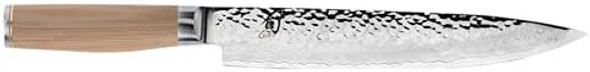 Shun Premier Blonde 9.5" Slicing Knife Handcrafted Japanese Meat Slicing Knife Long And Thin Blade Vg-Max Core With Damascus Stainless Steel Cladding Pakkawood Handle