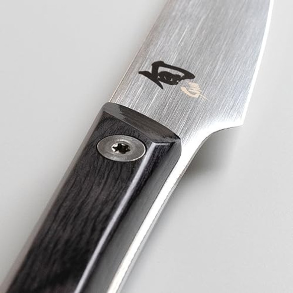Shun Kazahana 3.5" Paring Knife Handcrafted Japanese Vegetable & Fruit Knife Aus10A Stainless Steel Blade Pakkawood Handle Small Kitchen Tool For Peeling Coring & Cutting