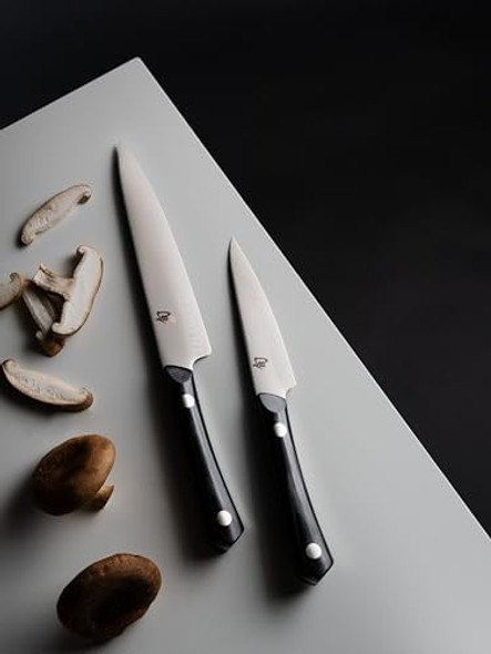 Shun Narukami 4" Paring Knife Handcrafted Japanese Vegetable & Fruit Knife Blue Ii Carbon Steel Core And San Mai Stainless Steel Cladding Micarta Handle Small Kitchen Tool