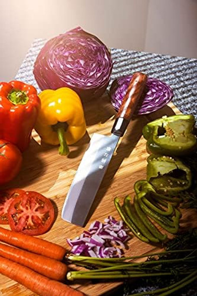 Traditional Japanese Professional Kitchen Chef Knife Set - Premium Gyuto Santoku Nakiri Petty High Corrosion Resistance Full Tang Knife Set