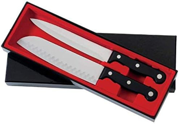 Slitzer Kitchen Utensil 2 Piece Knife Set With Phenol Handles 8" Black/Silver