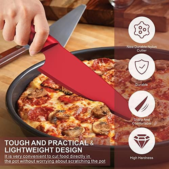 Swibinjit Nylon Knife For Nonstick Pans Plastic Knife Safe For Kids 2 Piece Set 11” And 9” Nylon Knife For Cutting Fruits Veggies And Bread
