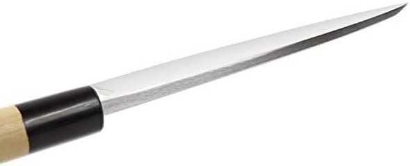 Japanese Sushi Fillet Chef Knife Shiroko(White Steel)-No.2 D-Shape Magnolia Wood Handle Deba 6.5-Inch (165Mm)