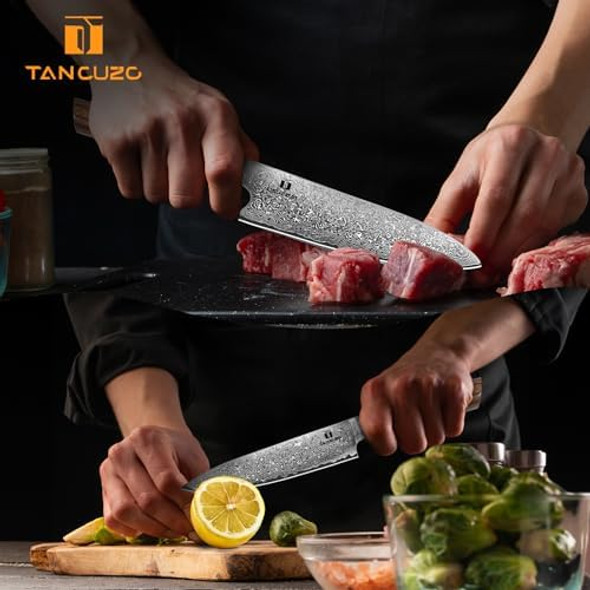 2-Piece Chef Knife Set - Razor Sharp 8'' & 5'' Japanese Damascus Kitchen Knives With 9Cr18Mov High Carbon Steel Pakkawood Handle Professional Hand Forged Kitchen Knife With Premium Box