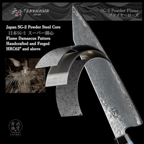 Japanese Gyutou 210Mm Profession Santoku Handcrafted 8 Inch Chef Knife Handmade Forged Knife Japan Sg2 Powder Steel With Blue Wood Handle