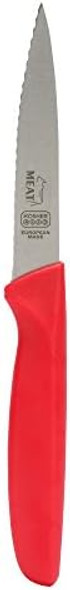 Kitchen Knife 3-Piece Set - 4 Inches - Steak And Vegetable Knife - Razor Sharp Pointed Tip Serrated Edge - Color Coded Kitchen Tools