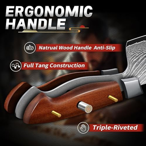 Tijeras Damascus Chef Knife Japanese Kitchen Knife 9 Inch Damascus 67-Layer Steel Sharp Professional Knives With Vg-10 Cutting Birthday Dad Mom