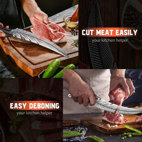 Tivoli Meat Cleaver Knife Hand Forged Full Tang Butcher Knife For Meat Cutting High Carbon Steel Viking Knife With Sheath For Kitchen Outdoor Camping Bbq Father'S Day Christmas Men Women