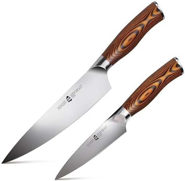 Tuo Chef Knife & Paring Knife Set High Carbon Steel Ergo Handle