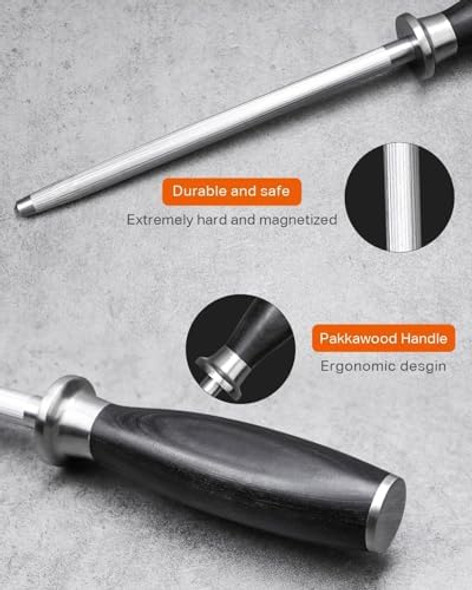 Tuo 8 Inch Chef Knife And 8 Inch Honing Rod Set