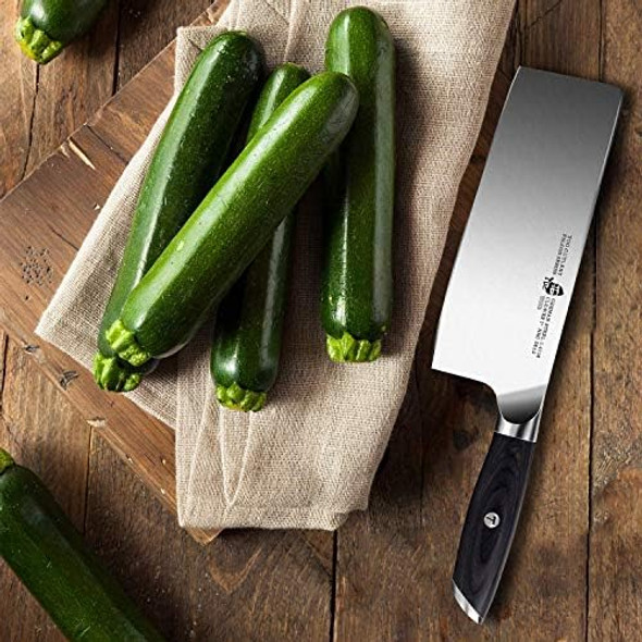 Tuo Cleaver Knife 7 Inch Meat Cleaver Chopping Knife High Carbon German Stainless Steel Ergonomic Full Tang Pakkwood Handle With Box - Falcon Series