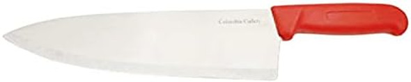 10" Columbia Cutlery Commercial Chef/Cook Knife - Red Fibrox Handle - Razor Sharp And Dishwasher Friendly