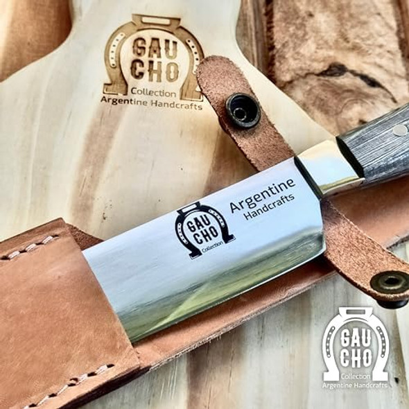 Grill Steak Knife Argentina Gaucho Collection Professional Quality Stainless Steel Handmade Guayubira Hardwood Bronze Handle Blade: 22Cm (8.6In) Total: 35Cm (13.7In) Grill Steak Knife Argentina Gaucho Collection Professional Quality Stainless Steel Handmade Guayubira Hardwood Bronze Handle Blade: 22Cm (8.6In) Total: 35Cm (13.7In)