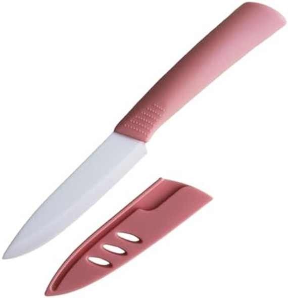 Ceramic Knife Fruit And Vegetable Peeler Household Sharp Multi-Purpose Kitchen Chef Knife With Protective Sheath 4 Inch (Pink) Ceramic Knife Fruit And Vegetable Peeler Household Sharp Multi-Purpose Kitchen Chef Knife With Protective Sheath 4 Inch (Pink)
