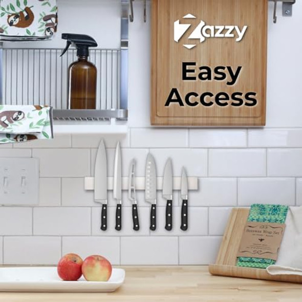 Premium 16-Inch Wall & Fridge Knife Holder - Powerful Magnetic Strip For Kitchen Organization