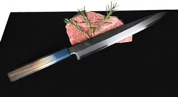 Japanese Knife 桜 Yanagi 10Inch 12.4Inch Black And Silver