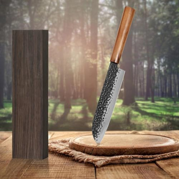 Santoku Knife - 7 Inch Japanese Knife German High Carbon Stainless Steel En1.4116 Professional Cooking Knife Ultra Sharp Meat & Sushi Knife Kitchen Gadgets - With Sheath & Case