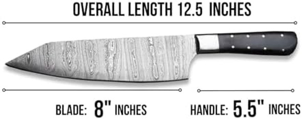 Chef Knife 12.5 Inch Handmade Damascus Steel Chef Knife Professional Damascus Chef Knife With Micarta Handle Full Tang Chef Knife Damascus Kitchen Knife With Sheath