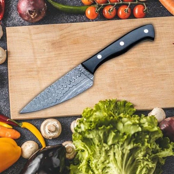 4.5 Inch Damascus Steel Small Kitchen Chef Knife