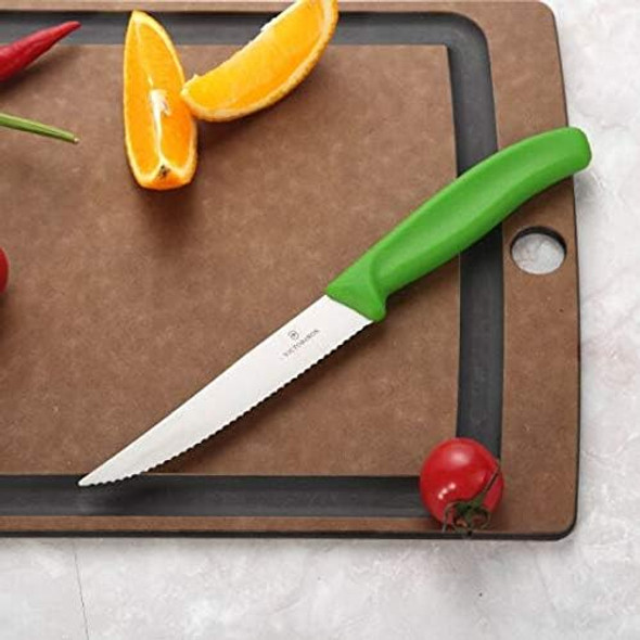 Victorinox 6.7933.12 Swiss Classic Gourmet Steak Knife Ideal For Slicing A Wide Variety Of Steak Cuts Serrated Blade In Black 4.7 Inches