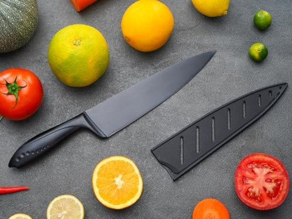Wellstar Chef Knife With Sheath Sharp Kitchen Knife 8 Inch Black Cooking Knives With German Hc Steel