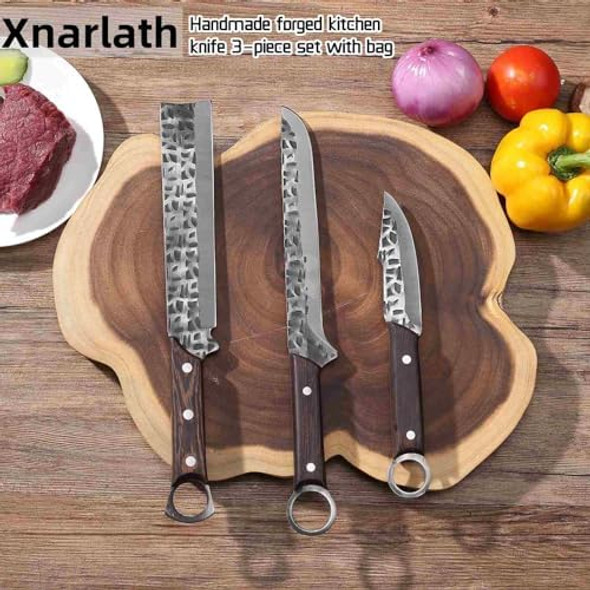 Butcher Chef Knife Set With Bag，Heavy Duty Bone Chopper High Carbon Steel Meat Cleaver For Meat Cutting Processinghand Forged Boning Carving Knives，Outdoor Bbq Camping Knife (5 Butcher Knife Set)