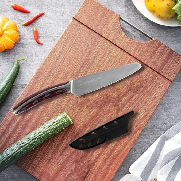 Xyj Stainless Steel Utility Knife 5 Inch Kitchen Knife With Sheath Meat Cleaver For Meat Cutting Vegetable Fruit Slicer Knife Portable Outdoor Camping For Special Day