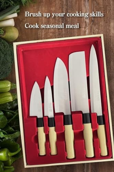 Kitchen Knife Set Of 5 Produced By Komei Nakamura Including Sushi Knife Japanese