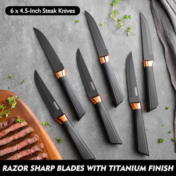 Kitchen Knife Set15 Pcs Knife Set With Block And Sharpenerhigh Carbon Stainless Steel Ultra Sharpdishwasher Safe