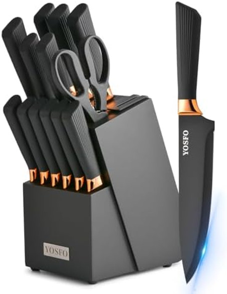 Kitchen Knife Set15 Pcs Knife Set With Block And Sharpenerhigh Carbon Stainless Steel Ultra Sharpdishwasher Safe Kitchen Knife Set15 Pcs Knife Set With Block And Sharpenerhigh Carbon Stainless Steel Ultra Sharpdishwasher Safe