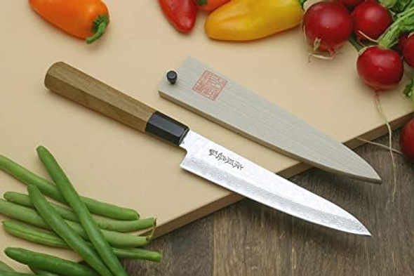 Yoshihiro 46 Layers Vg10 Hammered Damascus Petty Japanese Utility Knife Rosewood Handle (6"(150Mm))