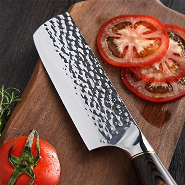 Non-Stick Cleaver Knife 7-Inch Chinese Chef'S Knife For Kitchen High Carbon German Stainless Steel Vegetable Chopping Knife usa Chopper Caidao Ergonomic Handle Boxed (7" Meat Cleaver)