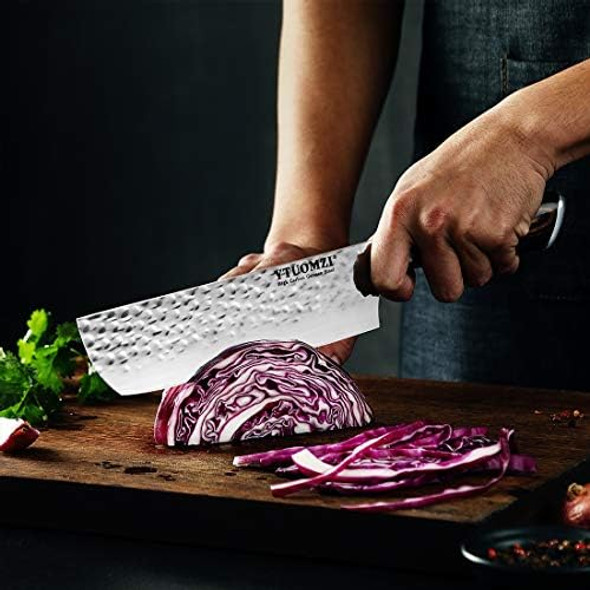Non-Stick Cleaver Knife 7-Inch Chinese Chef'S Knife For Kitchen High Carbon German Stainless Steel Vegetable Chopping Knife usa Chopper Caidao Ergonomic Handle Boxed (7" Meat Cleaver)