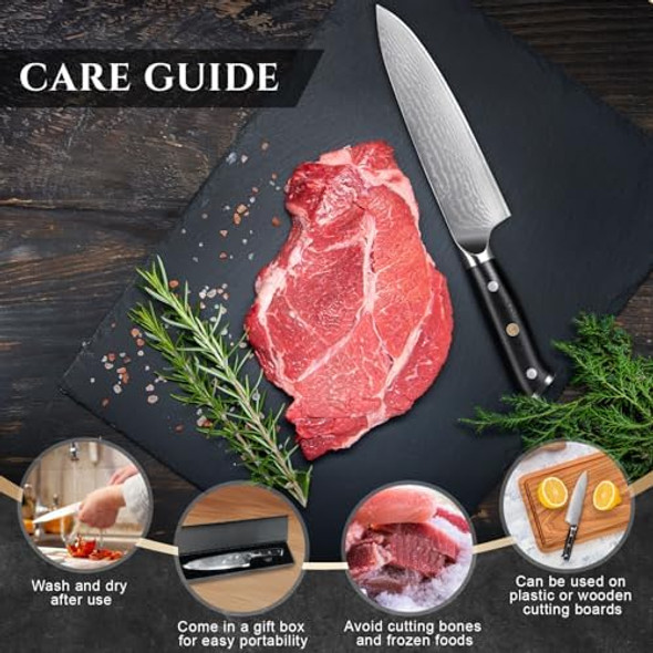 Damascus Chef Knife Professional Japanese Chef Knife 8 Inch Kitchen Knife With Vg-10 Steel Core And Full Tang G10 Handle Box