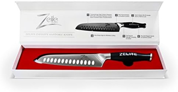 Zelite Infinity 7 Inch Santoku Knife - Razor Sharp Chef Knife With German High Carbon Stainless Steel Blade Japanese Knife & Chopping Knife With Ergonomic Handle - Comes In Luxurious Box