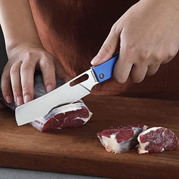 Folding Chef Knife 4.8" Sharp 440A Stainless Steel Blade G10 Handle Pocket Foldable Kitchen Knife Utility Knife For Outdoor Camping Cooking