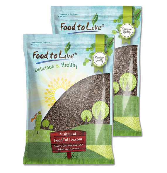 Black Chia Seeds, Non-GMO, Kosher, Sproutable, Raw, Vegan - by Food to Live Black Chia Seeds, Non-GMO, Kosher, Sproutable, Raw, Vegan - by Food to Live