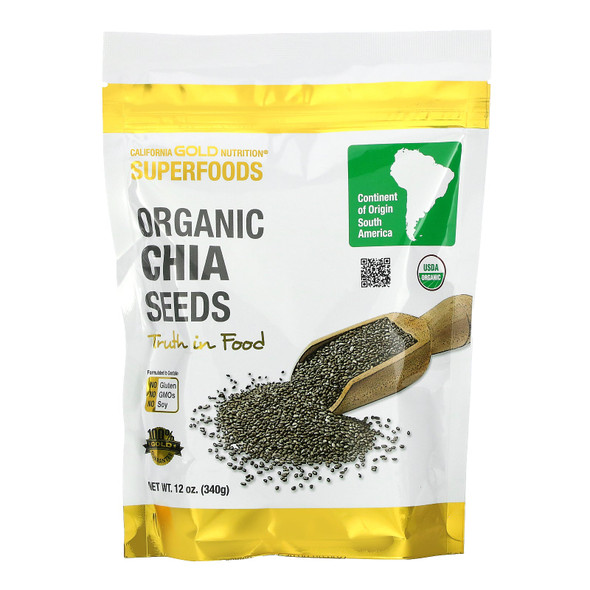California Gold Nutrition SUPERFOODS, Organic Chia Seeds, (340 g) California Gold Nutrition SUPERFOODS, Organic Chia Seeds, (340 g)