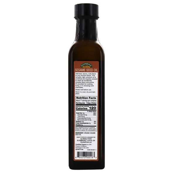 Ellyndale Foods - Organic Extra Virgin Sesame Seed Oil Ellyndale Foods - Organic Extra Virgin Sesame Seed Oil