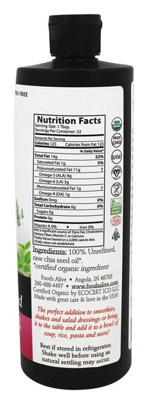 Foods Alive - Organic Chia Oil Foods Alive - Organic Chia Oil