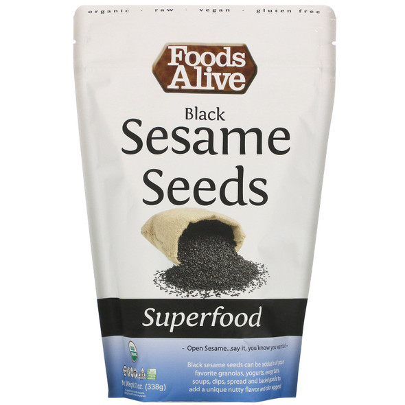 Foods Alive Black Sesame Seed Raw - Vegan Foods Alive Black Sesame Seed Raw - Vegan