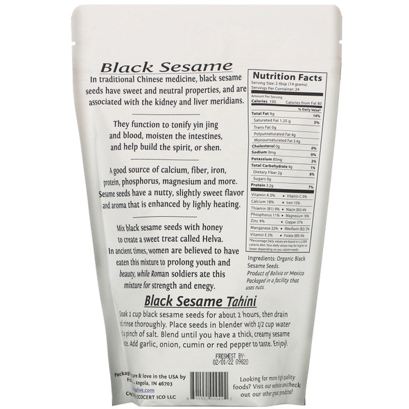 Foods Alive Black Sesame Seed Raw - Vegan Foods Alive Black Sesame Seed Raw - Vegan
