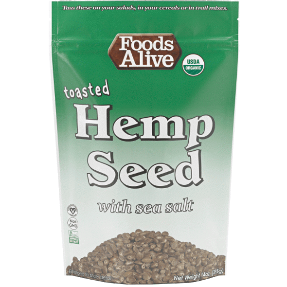 Foods Alive Toasted Hemp Seed with Sea Salt - Vegan Foods Alive Toasted Hemp Seed with Sea Salt - Vegan