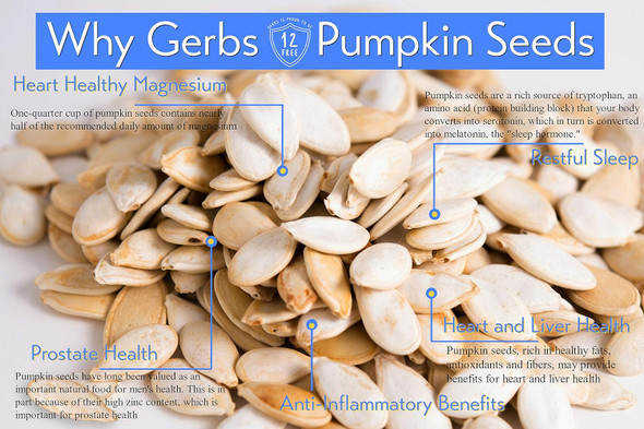 GERBS Extra Sea Salted Whole Pumpkin Seed 4 LBS, Top 14 Allergy Free, Protein packed Superfood Snack, Non GMO, Grown USA & Roasted small in batches GERBS Extra Sea Salted Whole Pumpkin Seed 4 LBS, Top 14 Allergy Free, Protein packed Superfood Snack, Non GMO, Grown USA & Roasted small in batches