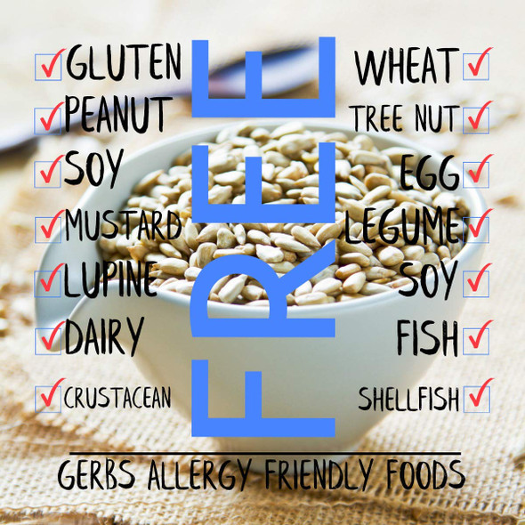 GERBS Raw Sunflower Seed Kernels 4 LBS. Zipper Bag | Top 14 Allergn Free | Use in salads, yogurt, cereal, oatmeal, trail mix | Grown in United States GERBS Raw Sunflower Seed Kernels 4 LBS. Zipper Bag | Top 14 Allergn Free | Use in salads, yogurt, cereal, oatmeal, trail mix | Grown in United States