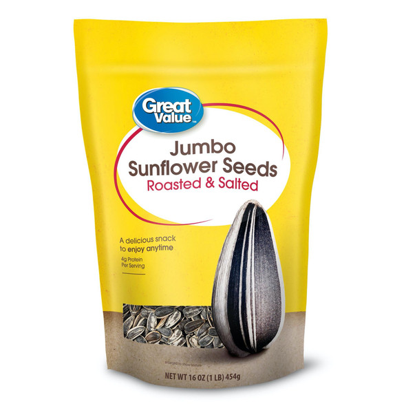 Great Value Roasted & Salted Jumbo Sunflower Seeds Great Value Roasted & Salted Jumbo Sunflower Seeds